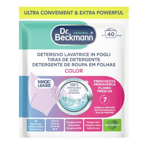 Dr. Beckmann MAGIC LEAVES Detergente Lavadora en hojas de colores | 20 hoja — oferta en Amazon