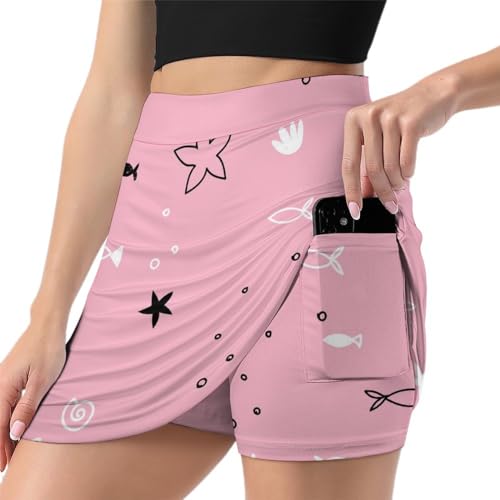 Jupe de tennis rose confortable pour courir sans frottement grâce au short