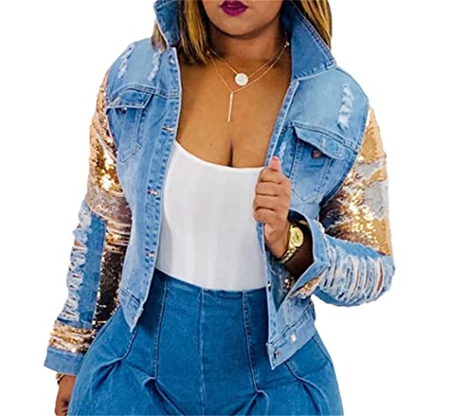 Manteau en jean streetwear FULBHPRINT idéal pour vos sorties urbaines XL