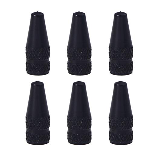 IMIKEYA 6 Pcs Aluminum Alloy French Valve Caps for MTB Road Bike Mountain Bike Tyre Air Valve Caps Dust Covers (Black)