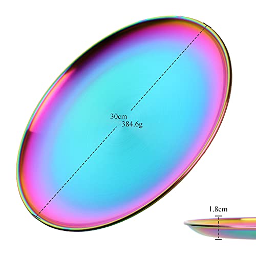 Plate-and-Bowl-Sets-Stainless-Steel-Dishs-Bowls-Mugs-Kitchen-Dinnerware-Set-Service-for-4-Rainbow-118-inch-plate51-inch-bowlcups