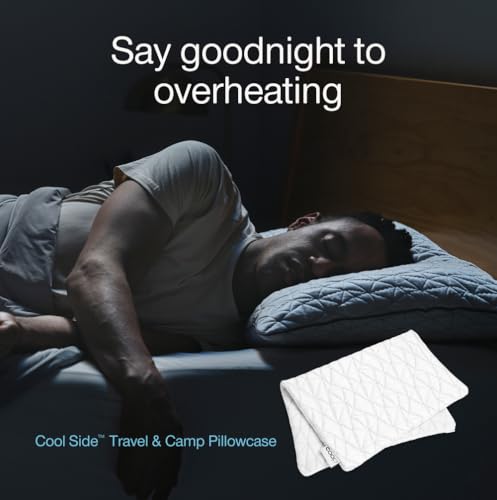Image of Coop Home Goods Cool Side Travel and Camping Pillowcase, Cooling Travel Pillow Case for Hot Sleepers, Two-Sided Pillow Covers, Cozy Side & Cool Side, Ultra Soft Lulltra Cool Technology