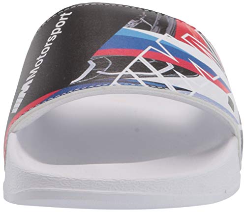 PUMA PUMA Men's BMW MMS Graphic Leadcat FTR Slide Sandal, White White-High Risk Red, 5