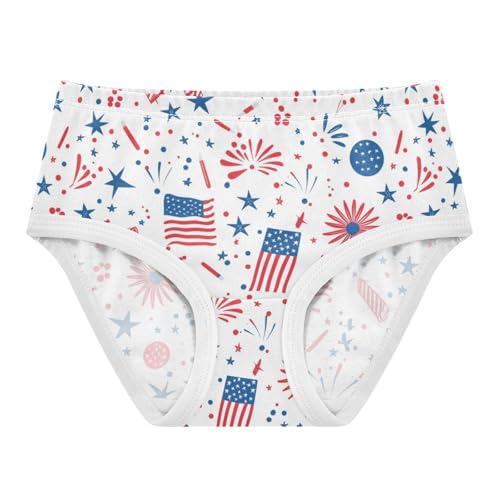 ZZKKO Independence Day Star Girls Underwear Toddler Panties for Girls Comfort Brief Size 2-8T