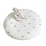 Figfey プレイマット ベビーマット お昼寝 サニーマット イブル 円形 洗える 綿 コットン キルティング オールシーズン 付け替え カバー ベビー 赤ちゃん 出産祝い 月齢フォト (約直径85×厚さ3cm)