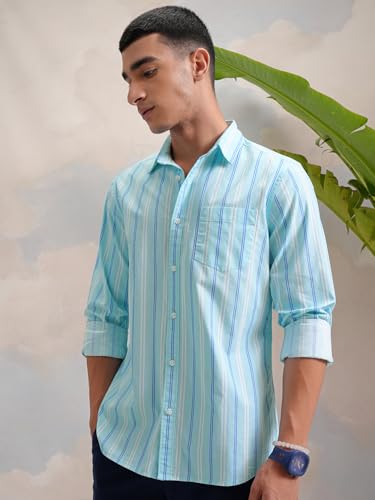 Image of Highlander Men's Slim Fit Striped Shirt | Full Sleeves | Everyday Wear Stylish Shirt for Men