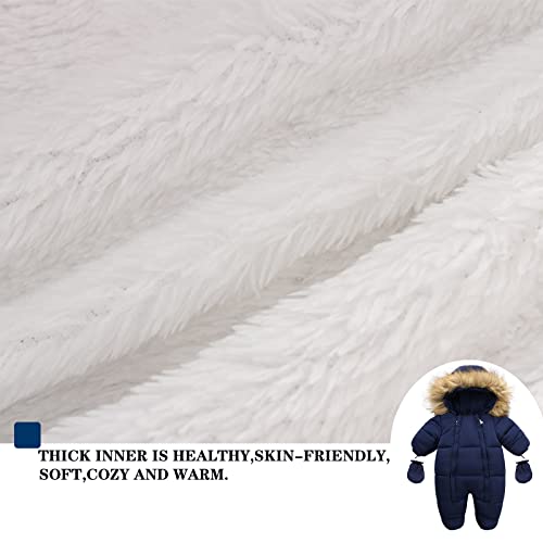 Baby Girls Boys One Piece Romper Two Zipper Cartoon Down Coat Jacket Jumpsuit With Gloves And Shoes Double Zipper For 18-24 Months Navy(Sslml) #TOP5