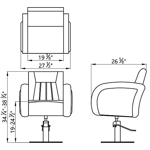Salon Styling Chair Beauty Hydraulic Salon Stylist Chair - Anodic (Grey) #TOP5