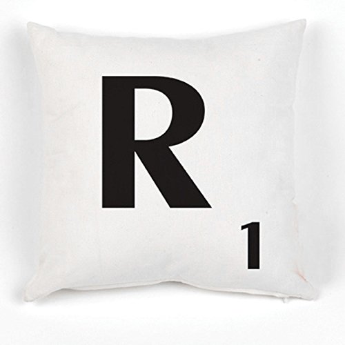 A to Z Alphabet Cushion Cover, White, Personalised Initial