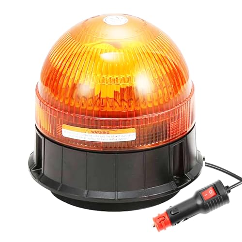 ETUKER Piloto Estroboscópica Luz Rotativo Led NaranjaTractor Magnetico 12v 24v Flash de Emergencia Homologadas