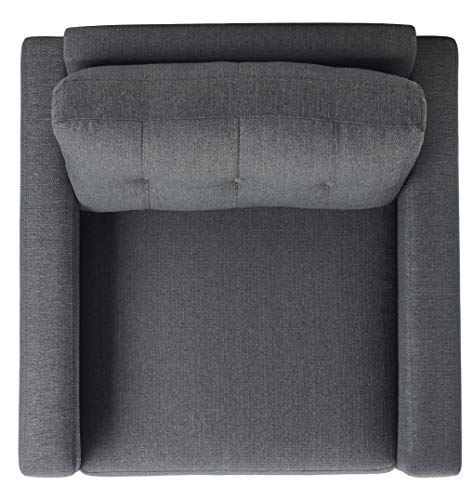 Safavieh Couture Home Gneiss Mid-Century Modern Slate Grey Linen Arm Chair - Image 6