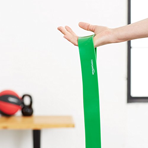Image of Amazon Basics Resistance Pull Up Band for Pull Up Assistance, Muscle Training, Body Stretching and Home Workouts, 1-3 /4 Inches, 50 to 125 Pounds, Green
