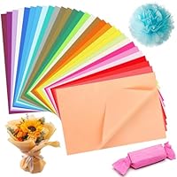 500 Blatt Seidenpapier,30 Farben Bastelpapier zum Basteln von Pompons, Papierblumen, Tischdekoration, verpackt in Geschenktüten