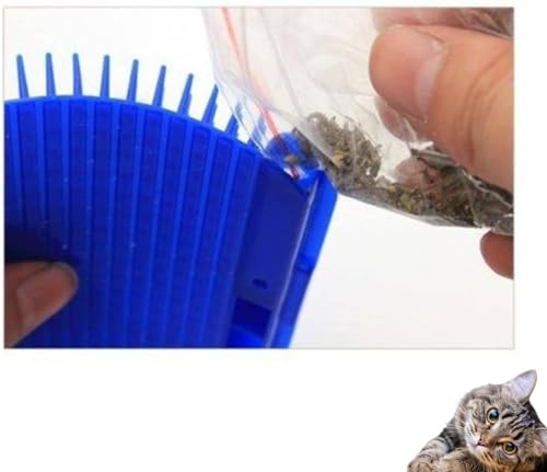 Escova Massageadora Coça Gato Canto de Parede Brinquedo Para Gato Coçador Roçador (AZUL)