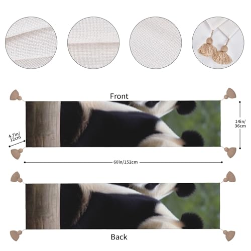 Chemin de table en lin panda anti-glisse pour embellir vos buffets - 5