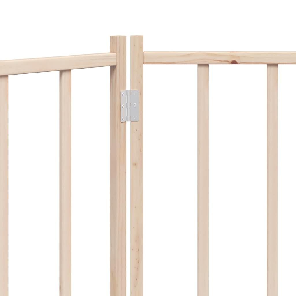 vidaXL Puerta para Perros Plegable 3 Paneles Madera de Abeto 150 cm, Puerta para Mascotas, Puerta de Seguridad para Perros, Puerta para Perros de Seguridad