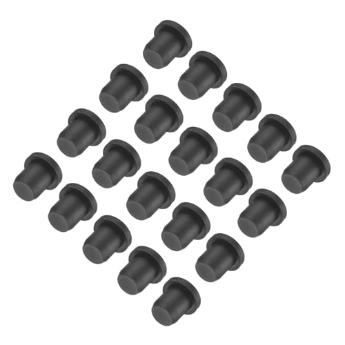 Image of uxcell High Temp Silicone Plug Mount Dia 7.5mm /0.3 inch t Shaped Rubber Stopper Hole Plugs for Powder Coating Plating Waterproof Plugs Sealing Plugs Black Pack of 36(OD 10.5mm)