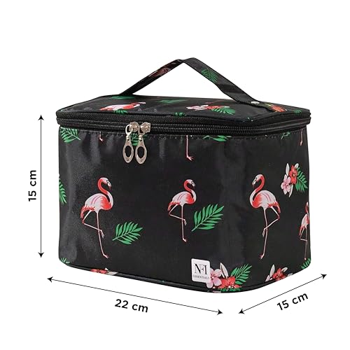 Image of NFI essentials Printed Cosmetic Organizer Bag, Makeup Bag for Women Toiletry Bag Makeup Organizer Make up Kit Travel Pouch Vanity Bag Pouch for Girls