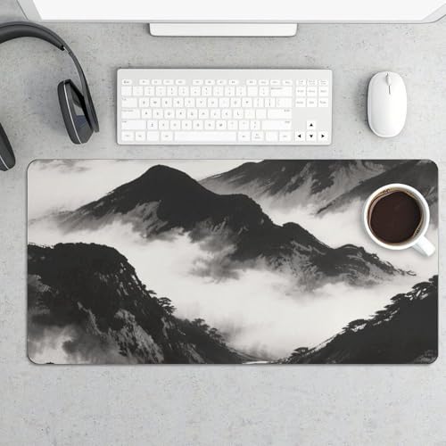 Desk Pad Protector extendido 24x12 pulgadas negro blanco