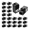 VCE Acoplador Keystone CAT 6A con certificación UL, paquete de 25 conectores Keystone RJ45 hembra a hembra, acoplador Ethernet para CAT6A/CAT6/CAT5E, negro