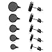 UHIBROS 316L Surgical Stainless Steel Stud Earrings Unisex Tunnel Punk Style Round Mens Womens Hypoallergenic Piercing Ear Stud 5 Pairs 4mm-8mm (Black)