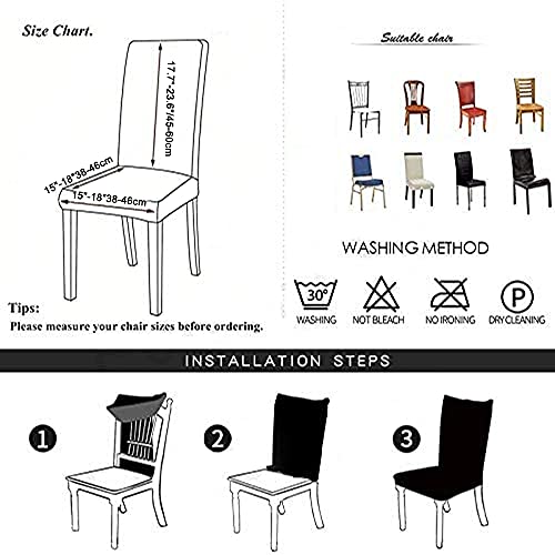 Shukii Stretch Dining Chair Covers Waterproof Pu Leather Chair Slipcovers Chair Protector Cover Universal Chair Covers For Dining Room Kitchen Hotel thumb #6