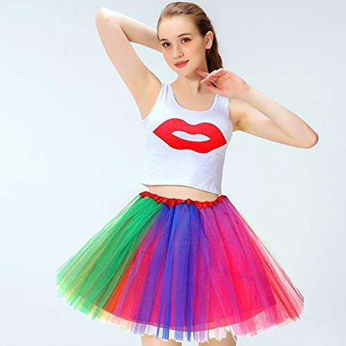 Ancokig Gonna da donna a 4 strati, gonna da danza