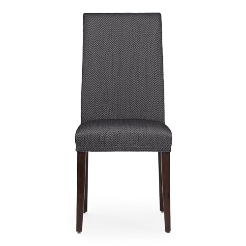 ECOMMERC3 | 2 Fundas de Silla con Respaldo Elásticas Apolo - Pack 2 Unidades - Protector Silla Ajustable Color Antracita - Fabricado en España