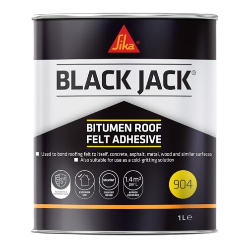 Everbuild Black Jack 904 Roof Felt Adhesive – High Strength – Black – 1 Litre