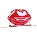 Imagen de EVEOUT Bolso de Noche para Mujer con Labios Rojos Sexy Embrague de Fiesta Bolso Bandolera con Bandolera