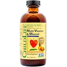 CHILDLIFE ESSENTIALS Kids Multivitamin & Mineral - Vitamins for Kids, Liquid Multivitamin Supplement for Toddler & Baby Wellness - Natural Orange & Mango Flavor, 8 Fl Oz Pack of 1