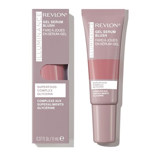 Revlon Illuminance Gel Serum Blush, Visibly Plump Cheeks, Dewy Finish and Hydrates All Day, 110 Enchanting Mauve, 0.37 fl oz