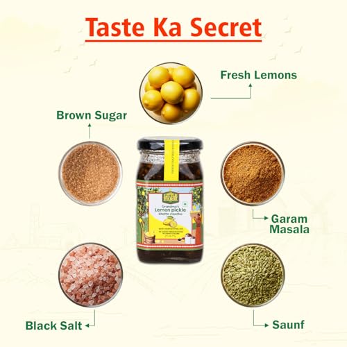 Image of THE LITTLE FARM CO Sweet & Sour Lemon Pickle - Nimbu ka Achar (300g) | Oil Free | Homestyle Khatta Meetha Nimbu Pickles | No Added Preservatives, Artificial Colours & Flavours | Traditional Recipe
