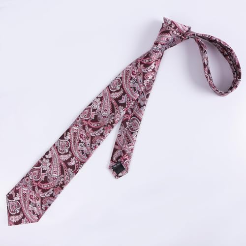 Image of Alizeal Mens 3.15'' Vintage Paisley Tie Pocket Square Set | Elegant Perfect for Banquet Wedding and Party