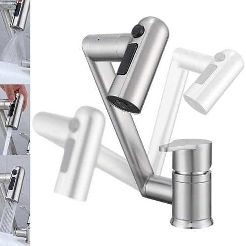 Rubinetto Da Cucina, Ad Alta Pressione Miscelatore Girevole A 360° Sotto La Finestra Rubinetto Pieghevole In Acciaio Inox 304 Rubinetti Da Cucina Sotto La Finestra Argento Spazzolato