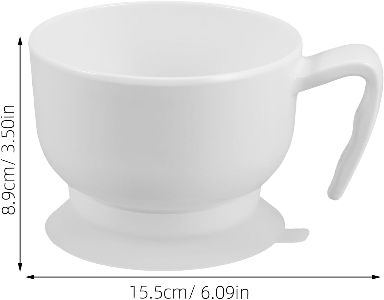 Elderly Assist Bowl with Suction Base, Silicone Handle, White