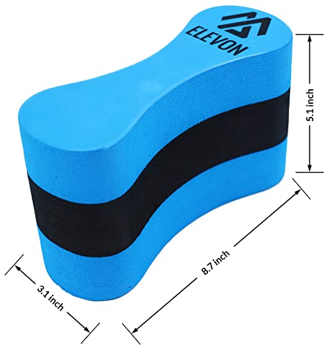 Elevon Complete Swim Training Set Including Water Dumbbell Weights, Floating Belt and Pull Buoy Leg Float, Blue