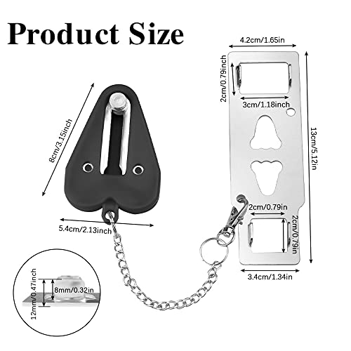 QUCUMER 2 Stück Tragbares Türschloss Temporäres Sicherheit Sicherheitsschloss Reiseschloss Türfensterschloss Sicherheits Türkette Datenschutzschloss mit Aufbewahrungstasche für Hotelschule Bad