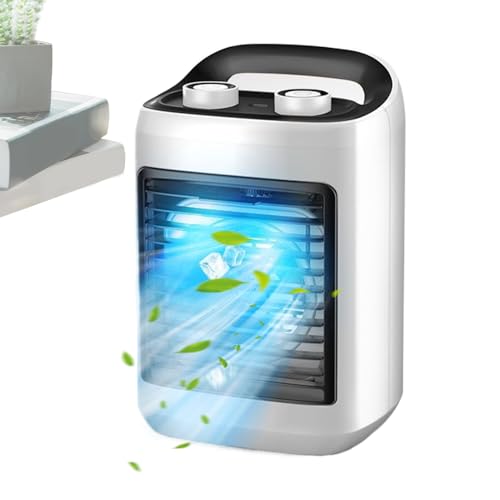 Ventilador De Aire Acondicionado Portátil,Ventilador Para Dormitorio Con Modos Silencioso | Modos Ajustables Recargables Humidificador Silencioso Aparatos Refrescantes Pequeños Para Viajes Exteriores