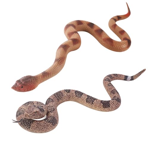 SIENON Juguete de serpiente falsa de goma suave, figura de serpiente de jardín, pájaros, ardilla, víbora, serpiente de cascabel, figuras de juguete, juguetes para aliviar el estrés, accesorios de