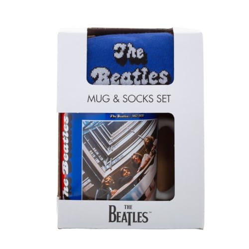 Pyramid International The Beatles (RED and Blue) Mug & Sock Set – Fun Beatles Design, Includes Matching Cozy Socks, Durable and Microwave Safe, 11oz/312ml Mug, Awesome Choice for Music Fans - Les Beatles, Paul McCartney, John Lennon, RIngo Starr, George Harrison Pyramid International The Beatles (RED and Blue) Mug & Sock Set – Fun Beatles Design, Includes Matching Cozy Socks, Durable and Microwave Safe, 11oz/312ml Mug, Awesome Choice for Music Fans