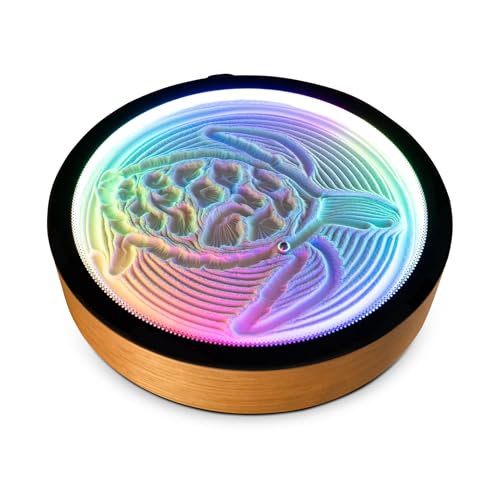 Grounded Labs Oasis Mini Sand Art Real Bamboo Zen Stress Relief iOS and Android Compatible with Smart LED Lighting