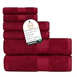 Feather & Stitch 100% Cotton Bath Towel Set of 6, 625 GSM Ultra Soft Highly Absorbent 2 Bath Towels, 2 Hand...