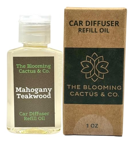 The Blooming Cactus & Co. - Car Diffuser Refill - Fragrance Oil Diffuser Refill - Reed Diffuser Refill 30 gr (Mahogany Teakwood)