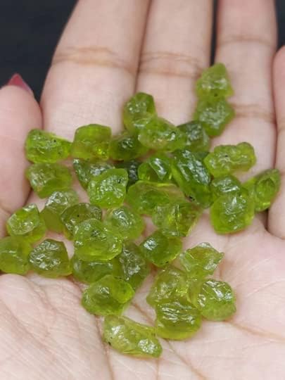 Miniatura 6 de Krishiv Exports - 10 piezas, peridoto natural, piedra preciosa en bruto, peridoto verde, peridoto suelto, semiprecioso crudo, joyería de peridoto de