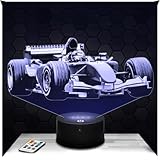 Lampephoto.fr   Lampe 3D F1 Formule 1 Automobile Voiture Courses, Veilleuse Tactile Led, Effet Hologramme 3D, Idée Cadeau Noël Anniversaire Homme, Objet décoration chambre