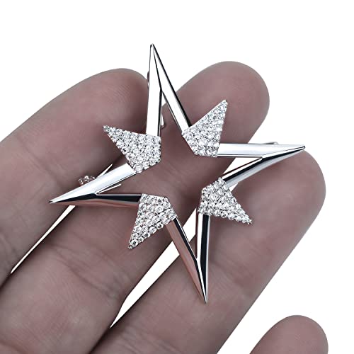 Image of Sparkle Crystal Star of David Brooch Pin Rhinestone Star Bouquet Brooch Pin Lapel Pins Spiritual Brooch Badge