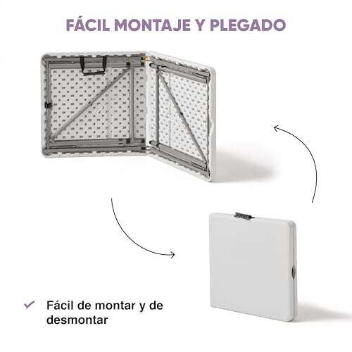 Miniatura 7 de KG KITGARDEN - Mesa Plegable Portátil Multifuncional, 122x60x58/74/90cm, Blanco