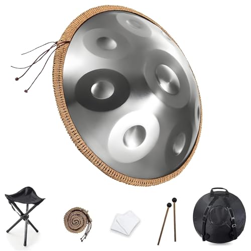 432Hz/440Hz �n���h�p���h�����Z�b�g�A22�C���` D�}�C�i�[ ��l�p�X�`�[���n���h�p���Ŋy��A9/10/12�� �X�`�[���^���O�h���� �A�ґz�A���K�A�T�E���h�q�[�����O��(Silver,432HZ/12Note)