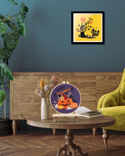 Image of TINDTOP Halloween Embroidery Kit for Adult, Embroidery Kit for Beginners | Include Embroidery Cloth Hoops Threads for Craft Lover Hand Stitch with Embroidery Skill Techniques